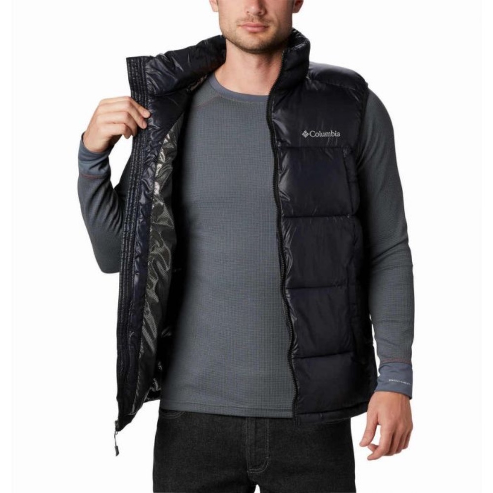 Columbia Mens Pike Lake Thermal Reflective Insulated Vest Omni Black NWT M $150